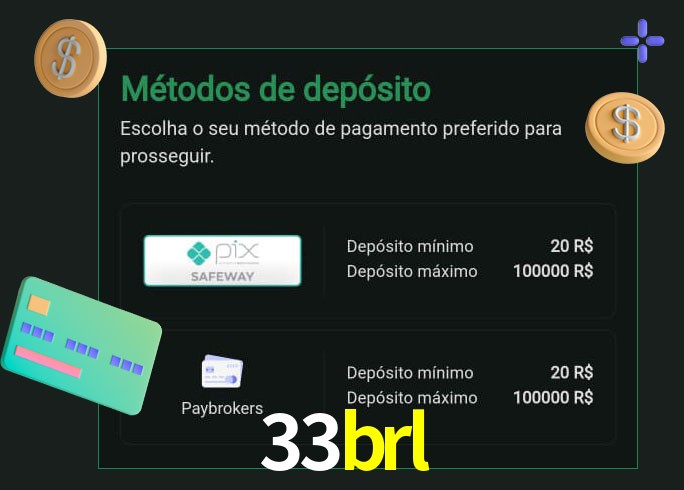O cassino 33brl oferece uma grande variedade de métodos de pagamento